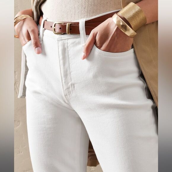 BANANA REPUBLIC Mid-Rise Skinny Jean, White, Size 27/4 Petite - Picture 4 of 11